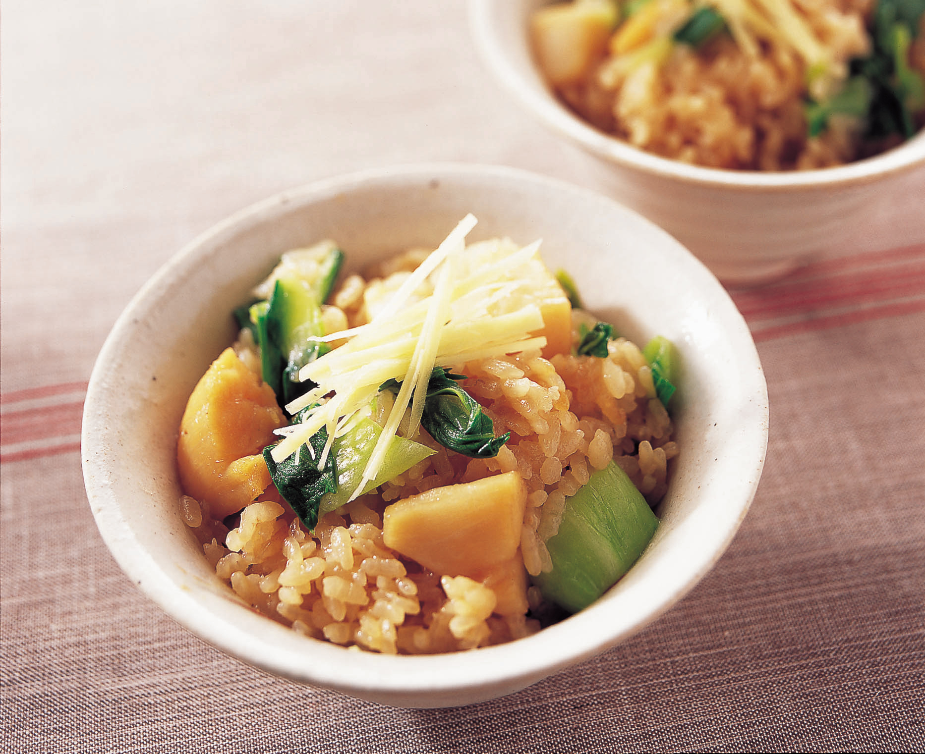 ホタテとチンゲン菜の混ぜご飯 画像